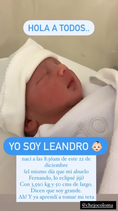 Natalia Salas mostró la primera foto de su hijo Leandro