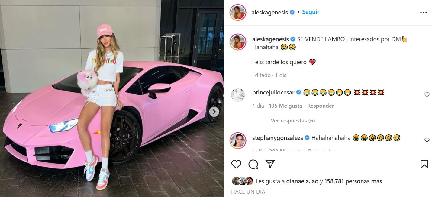 Nicky Jam: Aleska Génesis negó venta del Lamborghini que le regaló el cantante