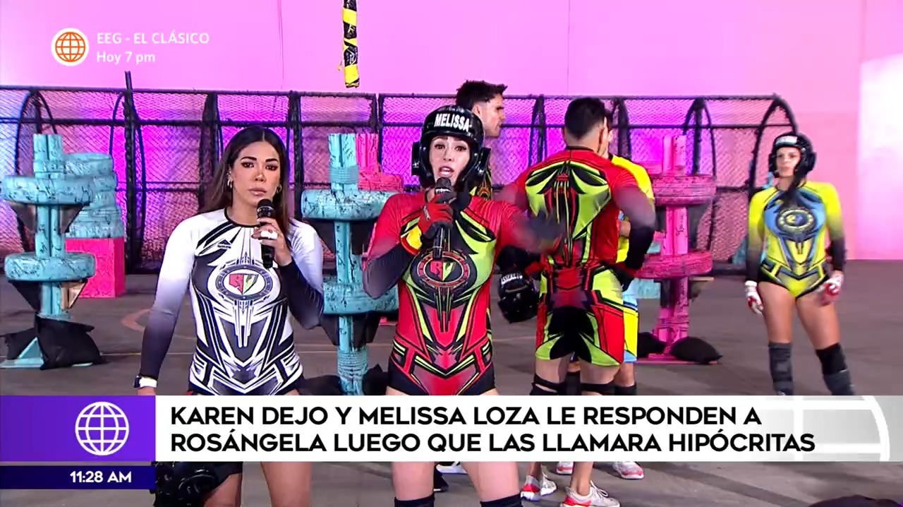 Karen Dejo y Melissa Loza enfurecieron con Rosángela tras abandonar el juego / EEG