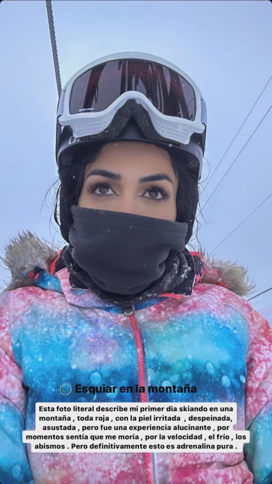 Onelia Molina logró esquiar en los Alpes suizos. Fuente: Instagram