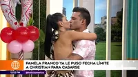 Pamela Franco ya le puso fecha límite a Christian Domínguez para casarse