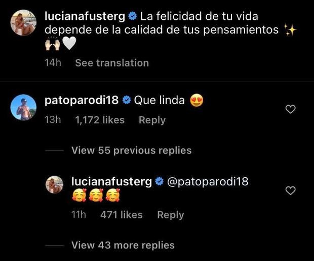Patricio Parodi se derrite por Luciana Fuster y le dice esto en redes sociales