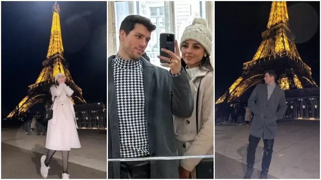 Patricio Parodi y Luciana Fuster emocionados al conocer por primera vez juntos la Torre Eiffel 