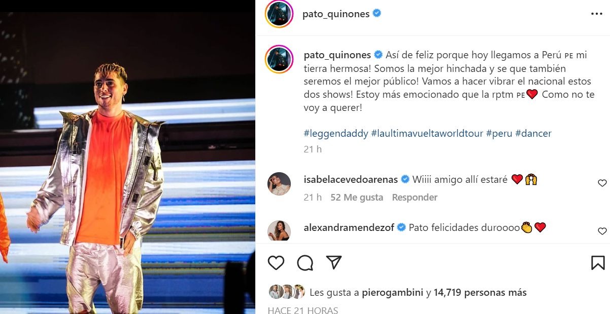 Patricio Quiñones regresó al Perú como parte del grupo de baile de Daddy Yankee