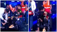 Raúl Carpena rompió en llanto tras sufrir lesión y se retiró en silla de ruedas