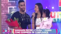 Samahara Lobatón se conmueve tras recibir sorpresa de cumpleaños de Youna y Xianna