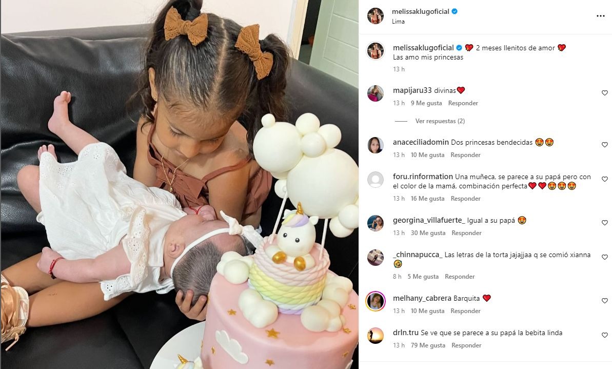 Melissa Klug celebró los 2 meses de su hija Cayetana / Instagram
