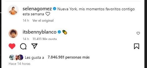 La publicación de Selena Gómez superó en pocas horas los 7 millones 800 mil likes/Foto: Instagram