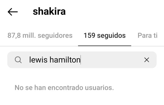 Shakira dejó de seguir a Lewis Hamilton por Instagram/ Foto: Instagram Shakira