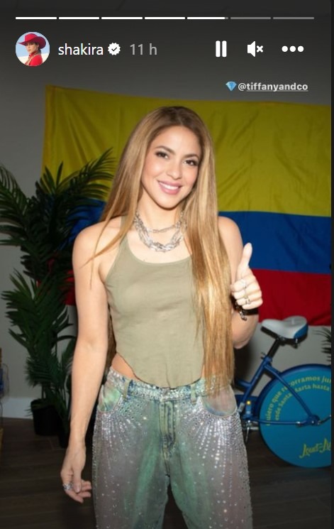 Shakira en el Kaseya Center en Miami, minutos antes de sorprender a Carlos Vives/Foto: Instagram