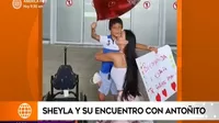 Sheyla Rojas y el emotivo reencuentro con su pequeño Antoñito en España
