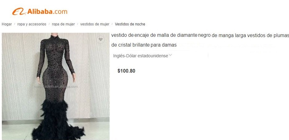 Este es el costo real del vestido que utilizó Sheyla Rojas en la gala de Estás en Todas/ Foto: Alibaba