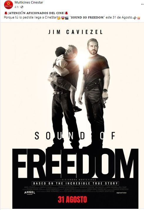 'Sound of Freedom' se estrenará el 31 de agosto en Perú / CineStar