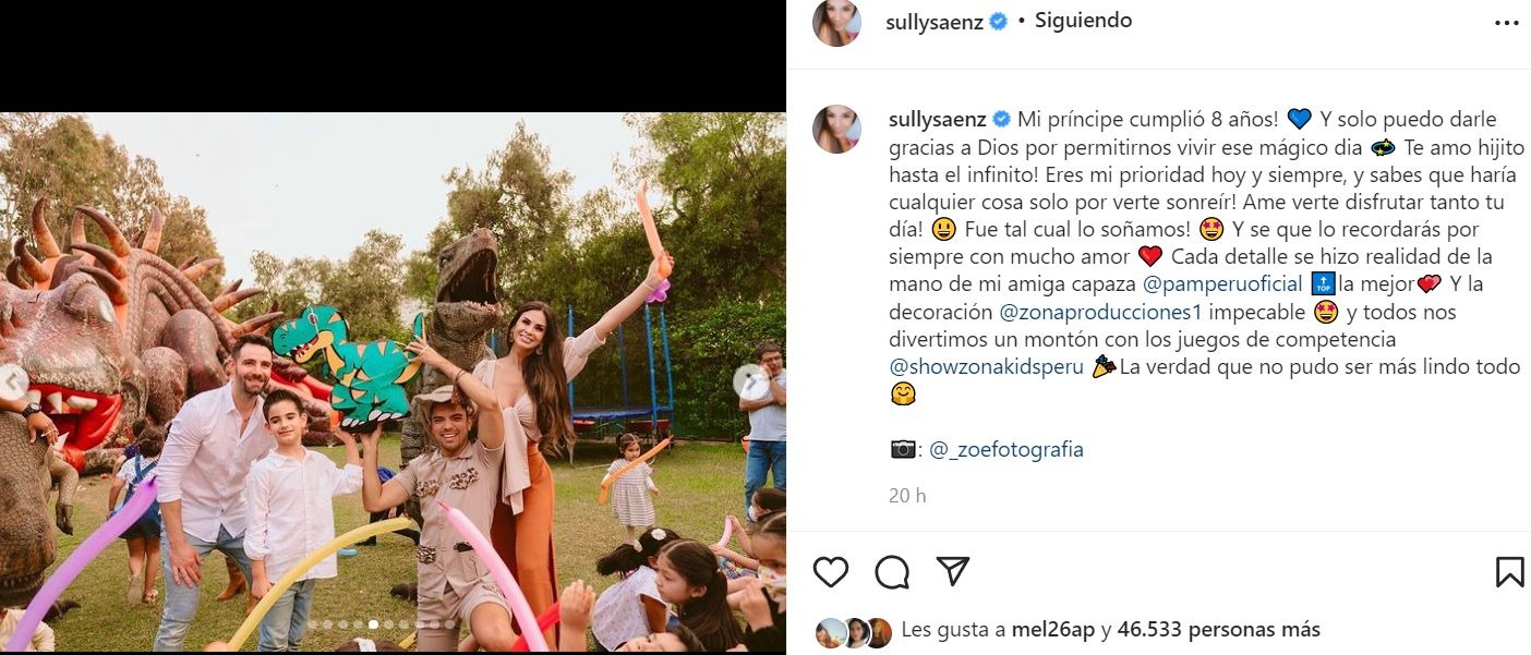 Sully Sáenz compartió tierna foto familiar con Evan Piccolotto 