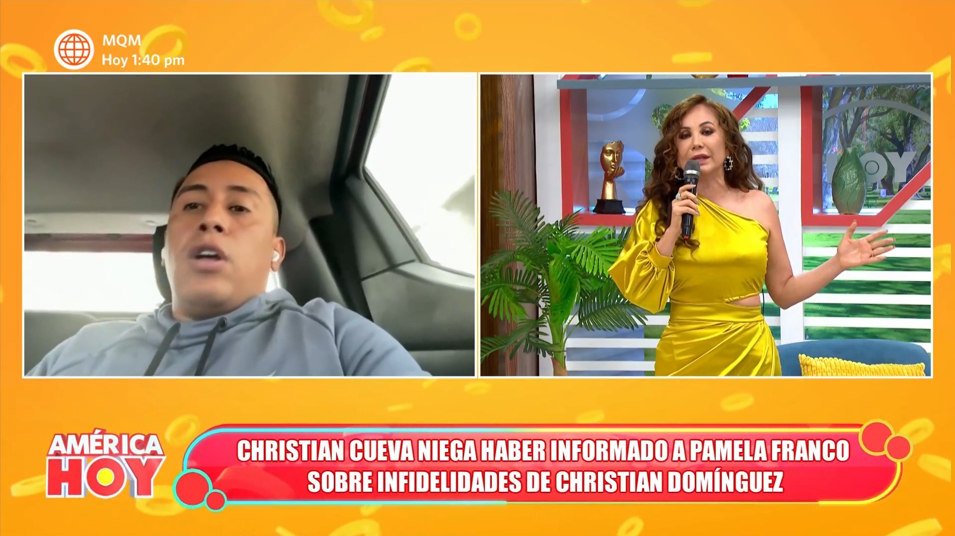 Christian Cueva protagonizó tenso momento con Janet Barboza en pleno programa / América Hoy