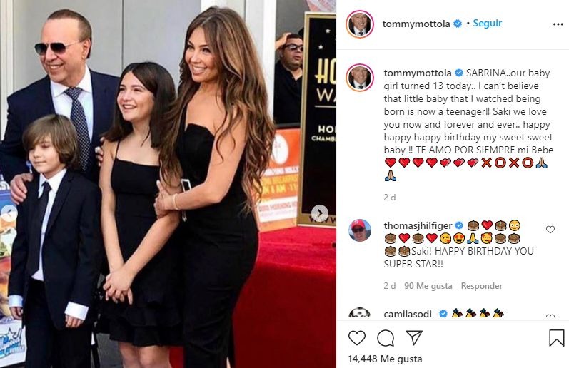 Thalía y Tommy Mottola: Su hija Sabrina cumplió 13 años y así lo celebró