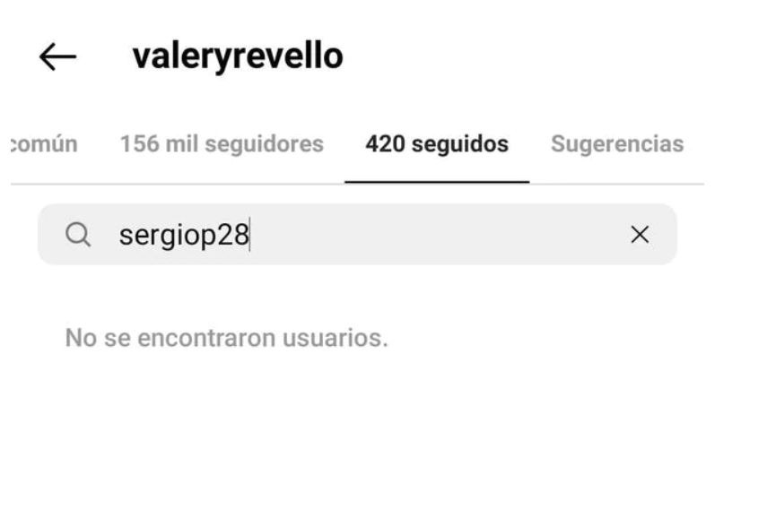 Valery Revello dejó de seguir a Sergio Peña en redes sociales