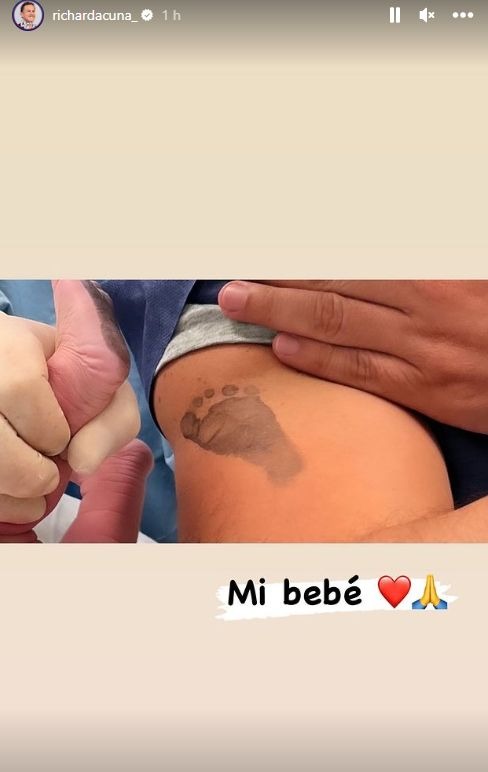 Richard Acuña compartió la primera foto de su bebé con Brunella Horna / Instagram