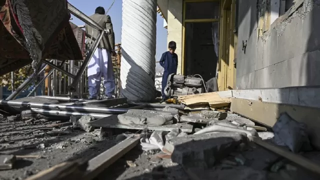 Atentado en el centro de Kabul. Foto: AFP