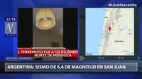 Terremoto de magnitud 6.4 sacudió Argentina