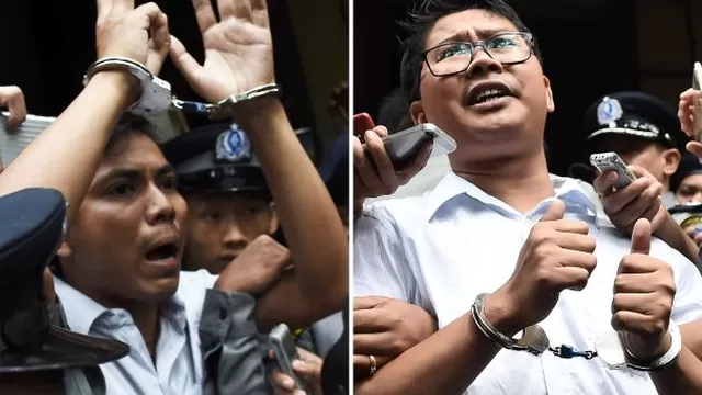 Los j&oacute;venes reporteros birmanos Wa Lone y Kyaw Soe Oo fueron detenidos el pasado 12 de diciembre. (Foto: AFP)