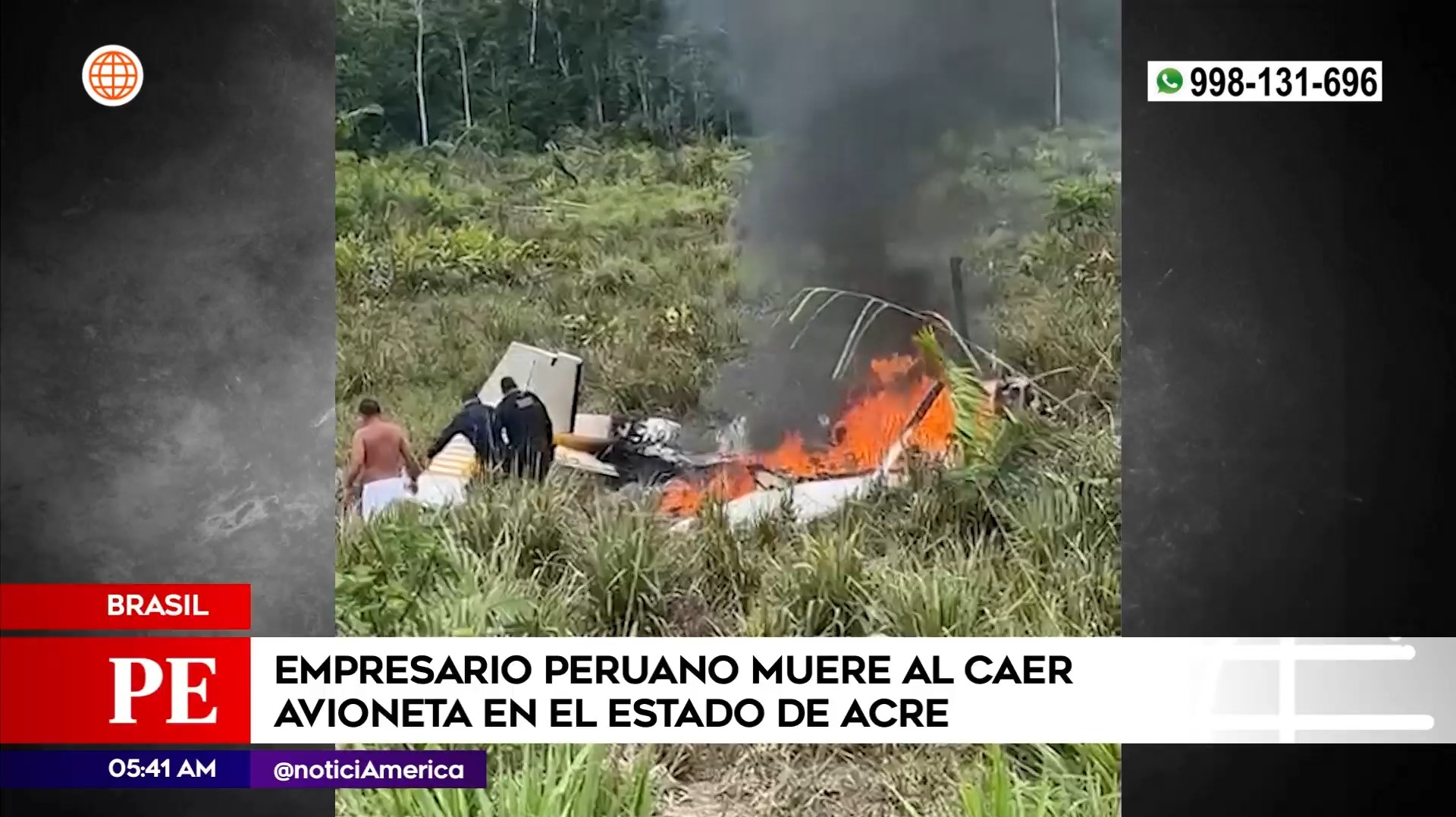 Peruano murió en Brasil tras caída de avioneta. Foto: América Noticias