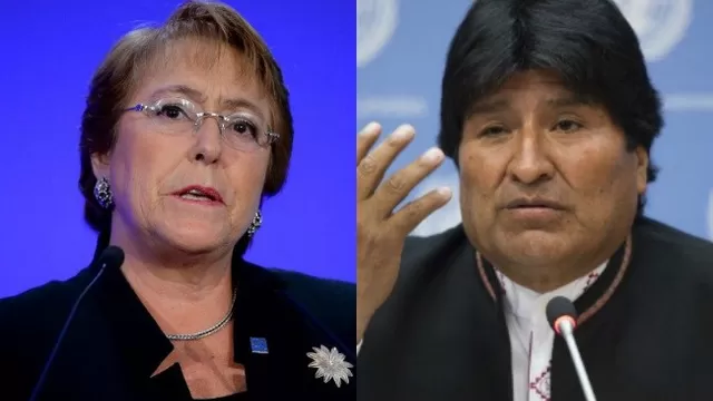 Michele Bachelet y Evo Morales. (Vía: AFP)