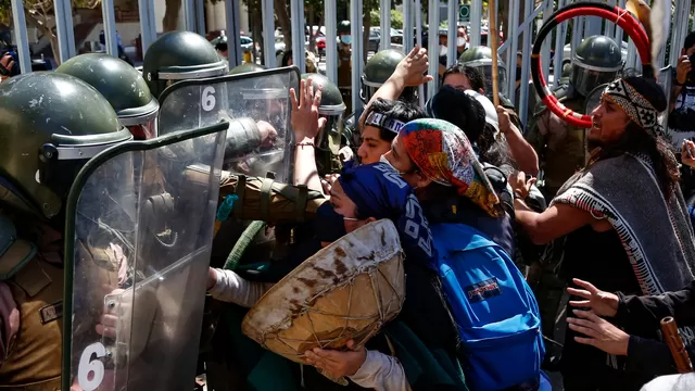 Protesta mapuche. Foto: AFP