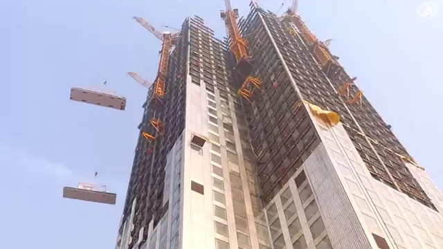China: edifican rascacielos de 57 pisos en solo 19 días