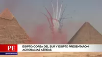 Egipto y Corea del Sur presentaron acrobacias aéreas sobre pirámides