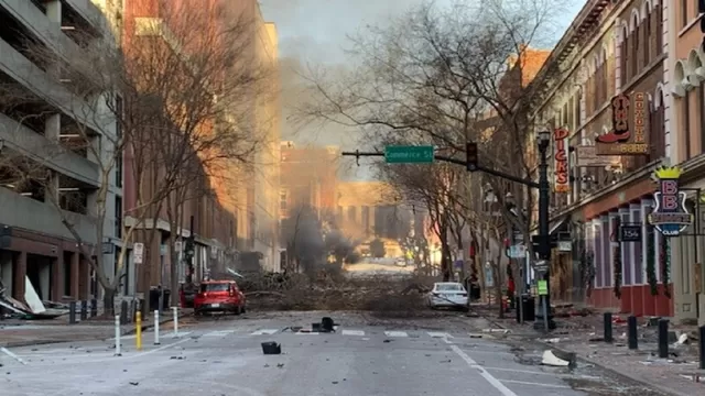 Estados Unidos: Se registra una fuerte explosión que deja 3 heridos en Nashville. Foto: AFP