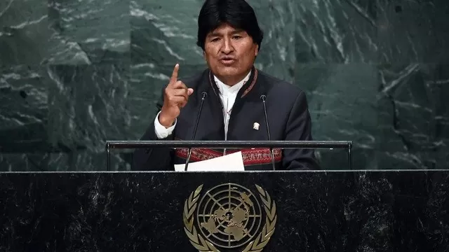 Evo Morales habla en la Asamblea de la ONU. (Vía: AFP)