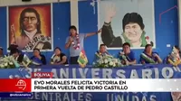 Evo Morales felicita victoria en primera vuelta de Pedro Castillo