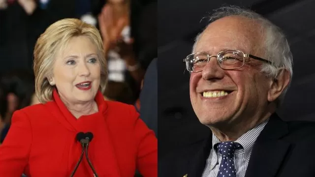 Hillary Clinton y Bernie Sanders. (Vía: AFP)