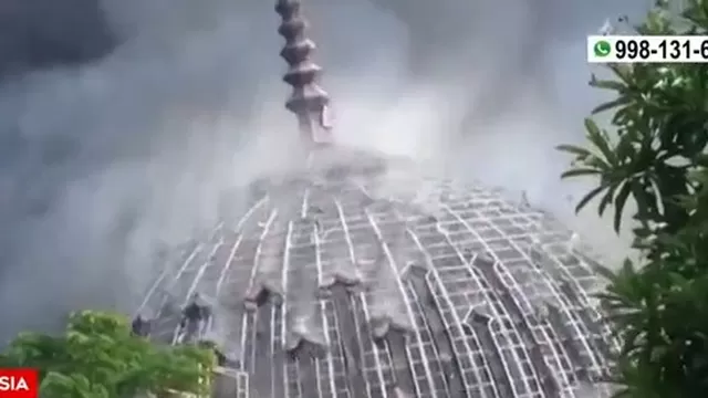 Indonesia: cúpula gigante se derrumba tras incendio