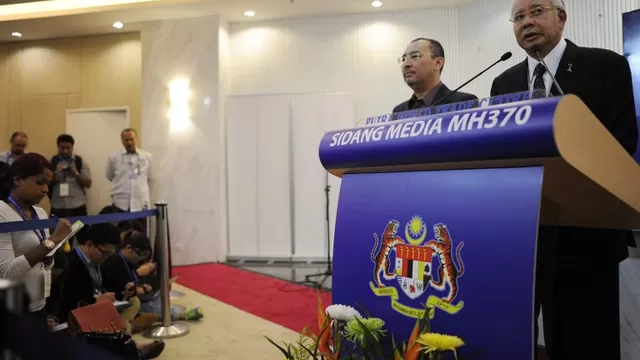 Najib Razak en conferencia de prensa. (V&iacute;a: AFP)
