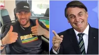 Neymar apoya la reelección de Jair Bolsonaro en Brasil con video en Tik Tok
