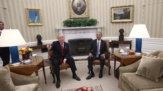 Barack Obama se reúne con Donald Trump en la Casa Blanca. (Vía: AFP)