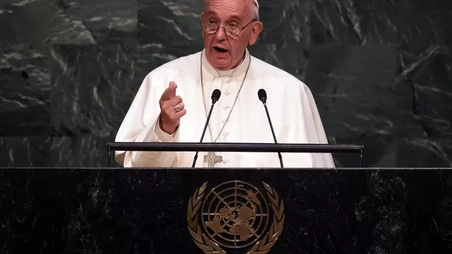 Papa Francisco ante la ONU. (V&iacute;a: AFP)