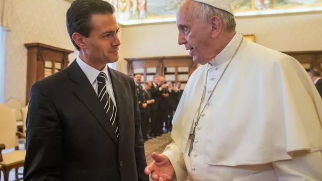 El mandatario mexicano, Enrique Peña Nieto, junto al pontífice. Foto: difusión
