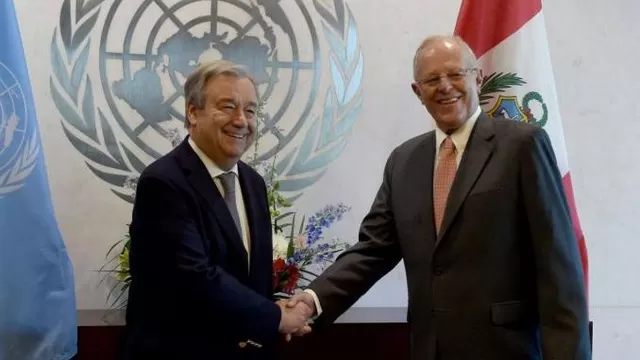  António Guterres y PPK (Vía: Andina)
