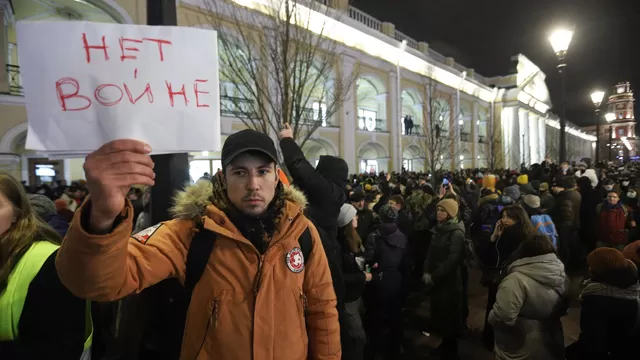 Protesta en Rusia. Foto: Andina