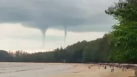 Tailandia: un inusual tornado doble se registró en las costas de Krabi
