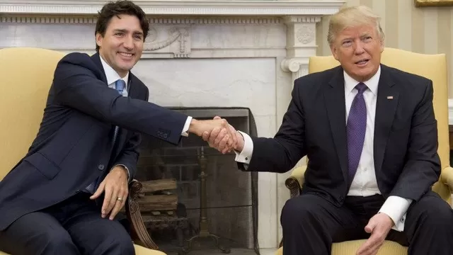 Justin Trudeau y Donald Trump. (Vía: AFP)