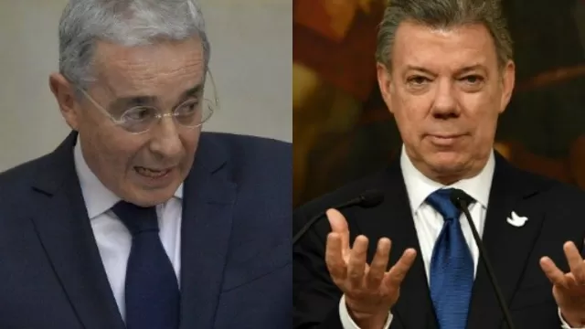Álvaro Uribe y Juan Manuel Santos. (Vía: AFP)