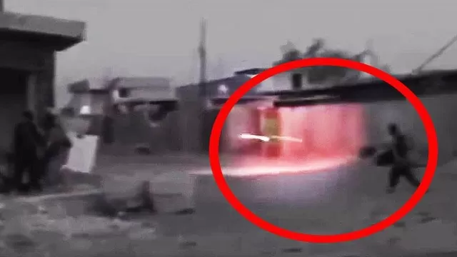 Video: misil pasó rozando a un yihadista que se salvó de morir