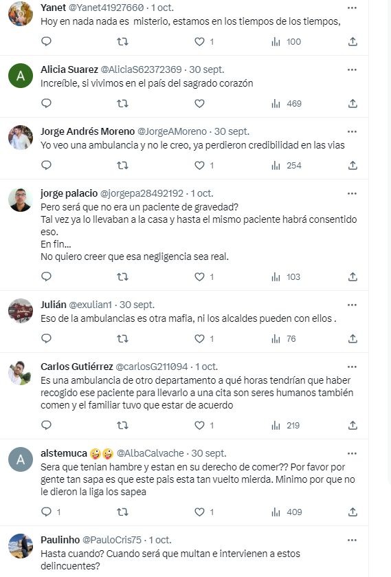 Algunos usuarios pidieron que se investigue lo ocurrido en Cali, Colombia / Fuente: Twitter 