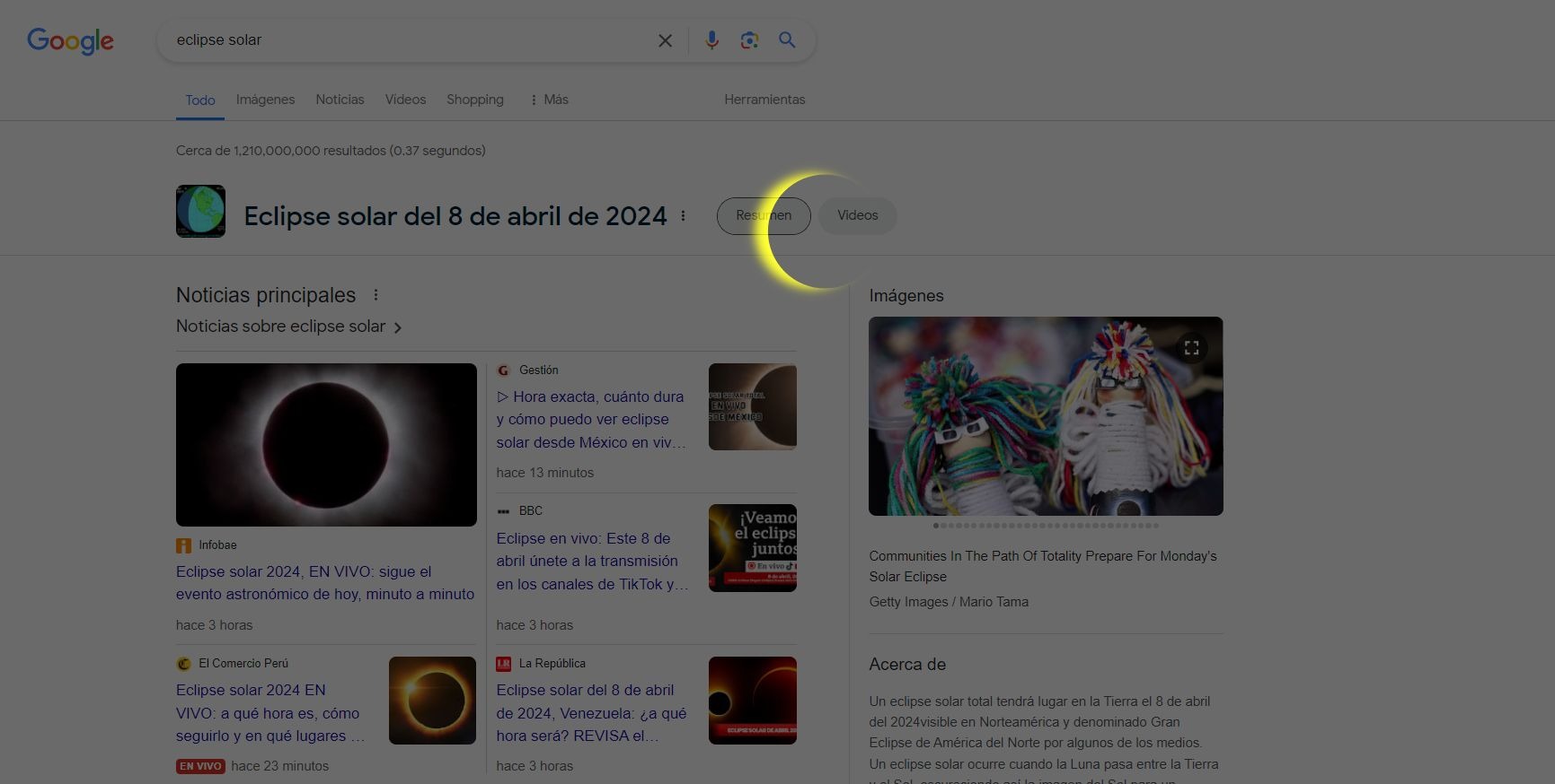  El ‘truco’ de Google por el eclipse solar 