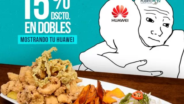 Facebook: restaurante peruano lanza singular oferta para due&ntilde;os de celulares Huawei. Foto: captura