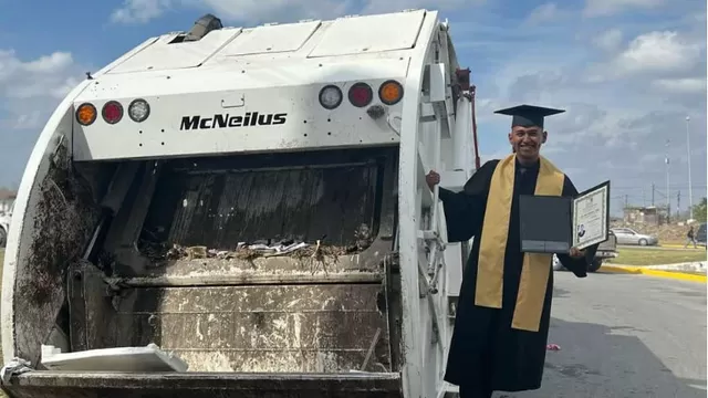 Joven recolector de basura se graduó como licenciado en Derecho y tuvo singular sesión de fotos